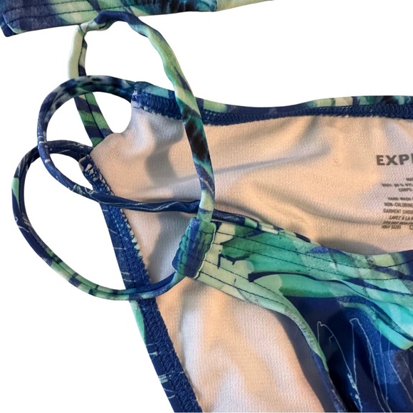 Express High Neck Halter Bikini Top with Three Strap Cut-Out Bottom - Picture 4 of 12